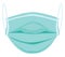 Green protective mask, icon