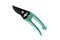 Green pruning shears isolated on background