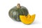 Green pumpkin with orange pulp