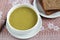 Green Pureed Soup and brown Bread