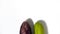 Green and purple eggplant vegetable parts