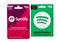 Green and purple Spotify gift cards for premium subscription