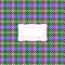 Green purple violet fabric affixed with clear sticker