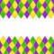 Green, purple, yellow grid Mardi gras frame