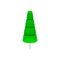 Green push pin in shape of tree