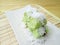 Green Putu, Steamed Indonesia Traditional Cake, made from Brown sugar and Rice Powder