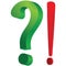 Green question mark and red exclamation point logo