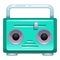 Green radio icon, cartoon style