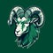 Green Ram Mascot: A Shepard Fairey-inspired Goat Logo