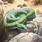 Green Rat Snake in the Desert