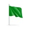 Green rectangular flag on flagpole