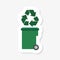 Green Recycle bin with recycle symbol icon isolated. Trash can icon. Garbage bin sign