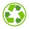 Green recycle sign vector illustration flat