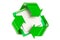 Green recycle symbol with CPU computer processor unit, 3D render