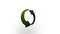 Green recycle symbol icon flipping, rotation. Elegant 3d realistic light render. Seamless loop animation video