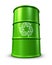 Green recycling barrel in oil drums