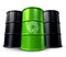 Green recycling barrel with oil drums