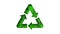 Green recycling symbol with gears ecological theme cycle made of arrows