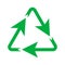 Green recycling triangle icon, environmental natural symbol