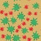 Green and red blot cartoon seamless pattern 623