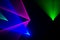 Green, Red and blue laser beams