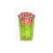 Green and red bubble tea beverage in plastic cup, watermelon flavor summer drink