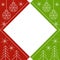 Green-red New Year and Christmas square template with transparent copy space