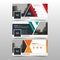 Green red orange corporate business banner template, horizontal advertising business banner layout template flat design set