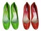 Green red shoes