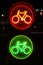 Green and red traffic light for bicyclists