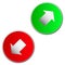 Green and red up and down arrow. Arrow pointing upwards, downwards