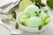 Green refreshing lime ice cream