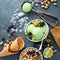 Green refreshing lime pistachio ice cream