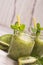 Green refreshing smoothie with kiwi, cucumber and apples