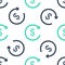 Green Refund money icon isolated seamless pattern on white background. Financial services, cash back concept, money