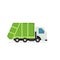 Green refuse truck