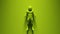 Green Retro Spaceman Astronaut Cosmonaut with Bright Green Background