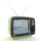 Green retro TV perspective