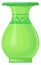 Green retro vase cartoon icon. Decorative vessel