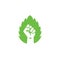 Green Revolution Eco Fist Symbol.