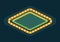 Green rhombus retro marquee light frame flat illustration