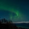 Green ribbon aurora over Kachemak bay