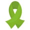 Green ribbon awareness campaign isolated icon style