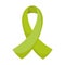 Green ribbon awareness campaign, isolated icon style