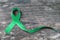 Green ribbon awareness symbolic bow for Kidney, Gallbladder, Bile Duct Cancer, Glaucoma, Leukemia, Traumatic Brain Injury