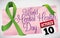 Green Ribbon, Card and Calendar for World Mental Health Day, Vector Illustration
