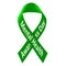 Green ribbon. Mental world awareness day concept, 3D rendering