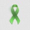 Green ribbon on transparent background.