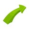 Green right arrow icon, cartoon style