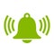 Green ringing bell vector icon